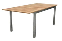 Clearance Garten-Essgruppe, natur/anthrazit, Edelstahl/Textilene/Teak, Ausziehtisch 150/200x90cm, 6 Diningsessel Garten-Essgruppen|Edelstahl-Gartenmöbel