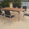 Online Garten-Essgruppe, natur/anthrazit, Edelstahl/Textilene/Teakholz, Ausziehtisch 220/340x100cm, 8 Diningsessel, FSC®-zertifiziertes Produkt Garten-Essgruppen