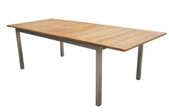 New Garten-Essgruppe, natur/anthrazit, Edelstahl/Textilene/Teakholz, Ausziehtisch 180/240x100cm, 8 Diningsessel, FSC®-zertifiziertes Produkt Garten-Essgruppen