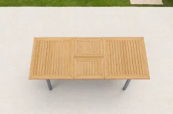 New Garten-Essgruppe, natur/anthrazit, Edelstahl/Textilene/Teakholz, Ausziehtisch 180/240x100cm, 8 Diningsessel, FSC®-zertifiziertes Produkt Garten-Essgruppen