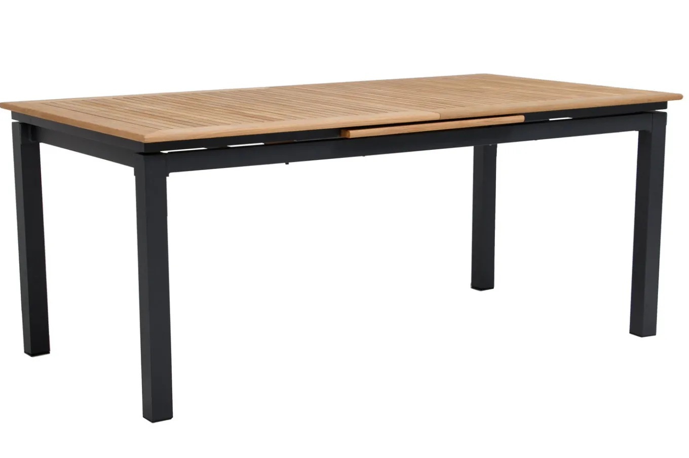 Sale Garten-Essgruppe, ® anthrazit matt, Alu / Teak / Textil, Tisch 180/240x100cm, 6 Klappstühle Garten-Essgruppen