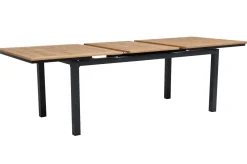Best Garten-Essgruppe, ® anthrazit matt, Alu / Teak / Textil, Tisch 180/240 x 100cm, 6 Stapelsessel, 2 Klappstühle Garten-Essgruppen|Aluminium-Gartenmöbel