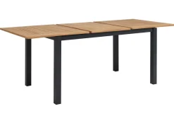 Garten-Essgruppe, ® anthrazit matt, Alu / Teak / Textil, Tisch 150/210 x 90 cm, 6 Stapelsessel, 2 Klappstühle Garten-Essgruppen