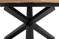 Sale Garten-Essgruppe, ® anthrazit matt, Alu / Teak / Textil, Esstisch Ø 150 cm, 5 Stapelstühle Garten-Essgruppen