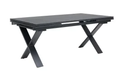 Discount Garten-Essgruppe, ® anthrazit matt, Alu / Spraystone / Textil, Tisch 180/280x100cm, 8 Klappstühle Garten-Essgruppen|Aluminium-Gartenmöbel