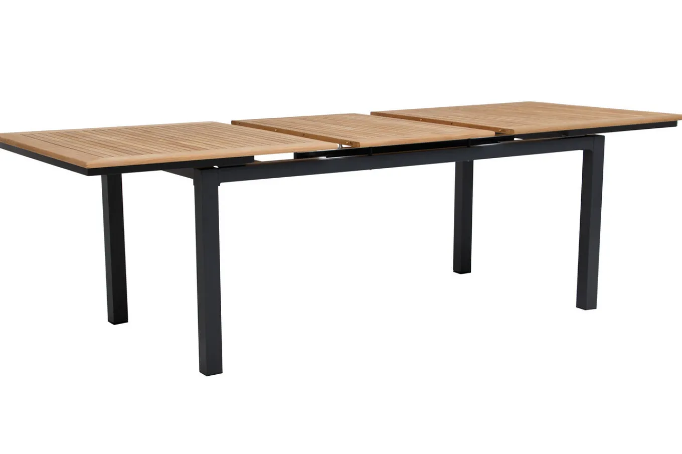 Outlet Garten-Essgruppe, ® anthrazit matt, Alu / Teak / Textil, Ausziehtisch 180/240 x 100cm, 6 Klappstühle Garten-Essgruppen