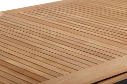 Outlet Garten-Essgruppe, ® anthrazit matt, Alu / Teak / Textil, Ausziehtisch 180/240 x 100cm, 6 Klappstühle Garten-Essgruppen