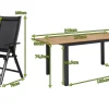 Online Garten-Essgruppe, ® anthrazit matt, Alu / Teak / Textil, Ausziehtisch 150/210 x 90 cm, 8 Klappstühle Garten-Essgruppen