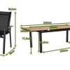Clearance Garten-Essgruppe, ® anthrazit matt, Alu / Teak / Textil, Ausziehtisch 180/240x100cm, 6 Stapelsessel Garten-Essgruppen|Aluminium-Gartenmöbel