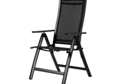 Clearance Garten-Essgruppe, ® anthrazit matt, Alu / Teak / Textil, Ausziehtisch 150/210 x 90 cm, 6 Stapelsessel, 2 Klappstühle Garten-Essgruppen|Aluminium-Gartenmöbel