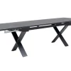 Online Garten-Essgruppe, ® anthrazit matt, Alu / Spraystone / Teak, Tisch 180/280x100cm, 8 Stapelsessel Garten-Essgruppen|Aluminium-Gartenmöbel