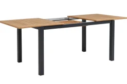 Best Garten-Essgruppe, ® anthrazit matt, Alu / Teak / Textil, Ausziehtisch 150/210x90cm, 8 Stapelsessel Garten-Essgruppen