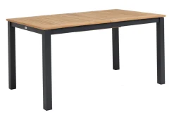 Best Garten-Essgruppe, ® anthrazit matt, Alu / Teak / Textil, Ausziehtisch 150/210x90cm, 8 Stapelsessel Garten-Essgruppen