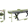 Sale Garten-Essgruppe, ® anthrazit matt, Alu / Spraystone / Teak, Tisch 180/280x100cm, 6 Stapelsessel Garten-Essgruppen