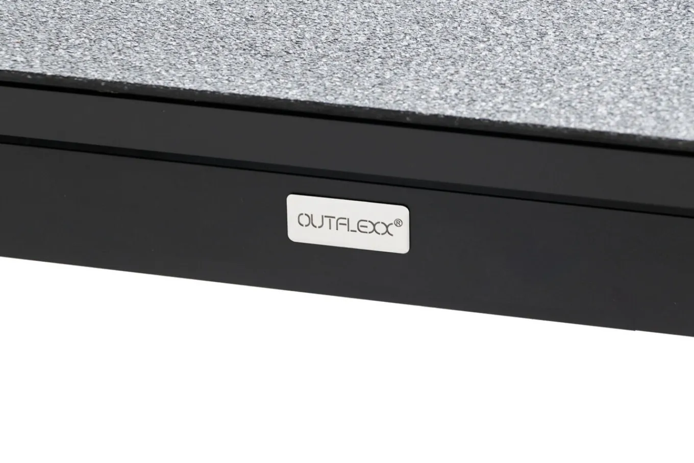 Sale Garten-Essgruppe, ® anthrazit matt, Alu / Spraystone / Teak, Tisch 180/280x100cm, 6 Stapelsessel Garten-Essgruppen