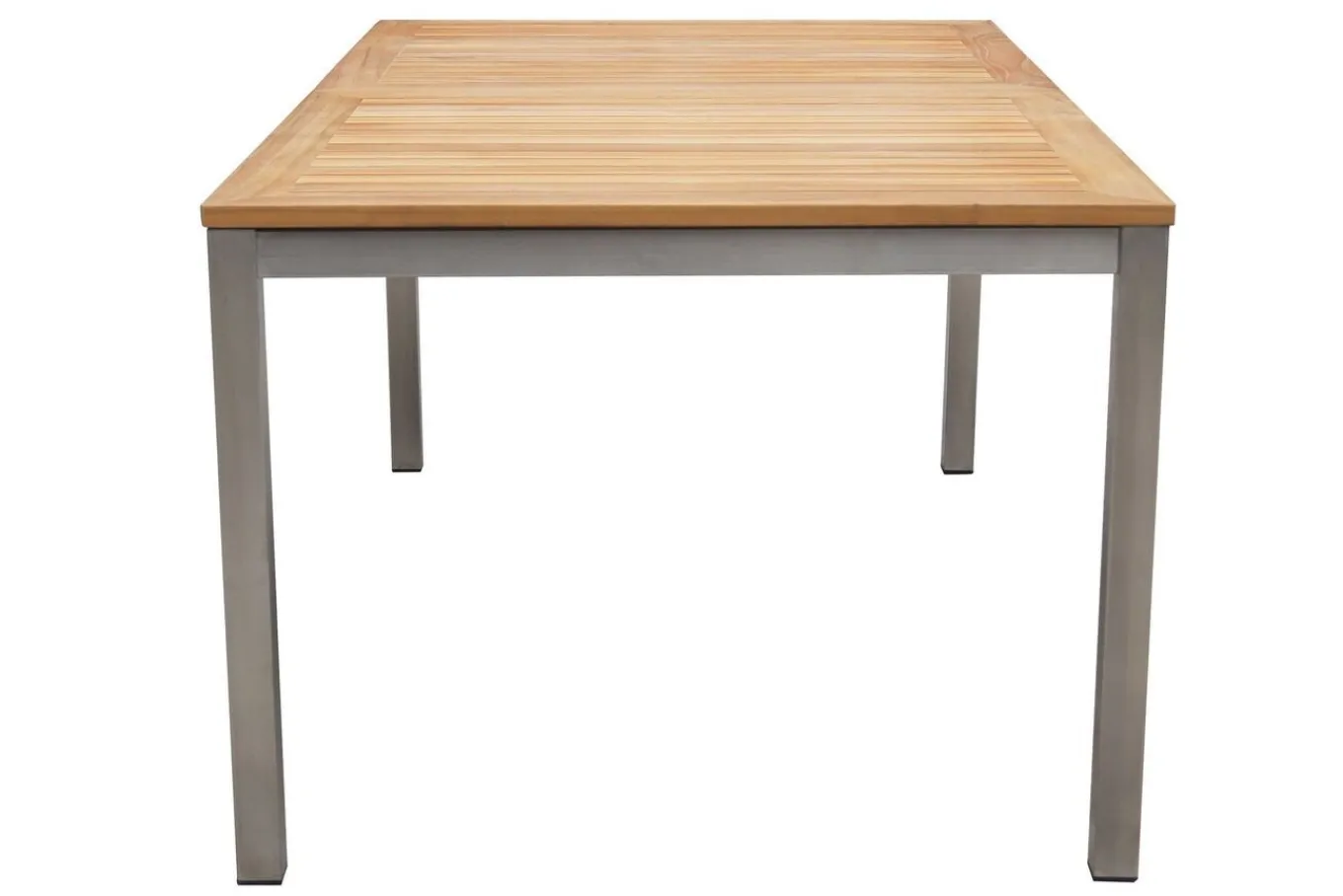 Clearance Garten-Essgruppe, schwarz, 180/240 x 100 cm, Edelstahl/Teak, Ausziehtisch, 4 Stühle padded, 2 Klappstühle, FSC®-zertifiziertes Produkt Edelstahl-Gartenmöbel