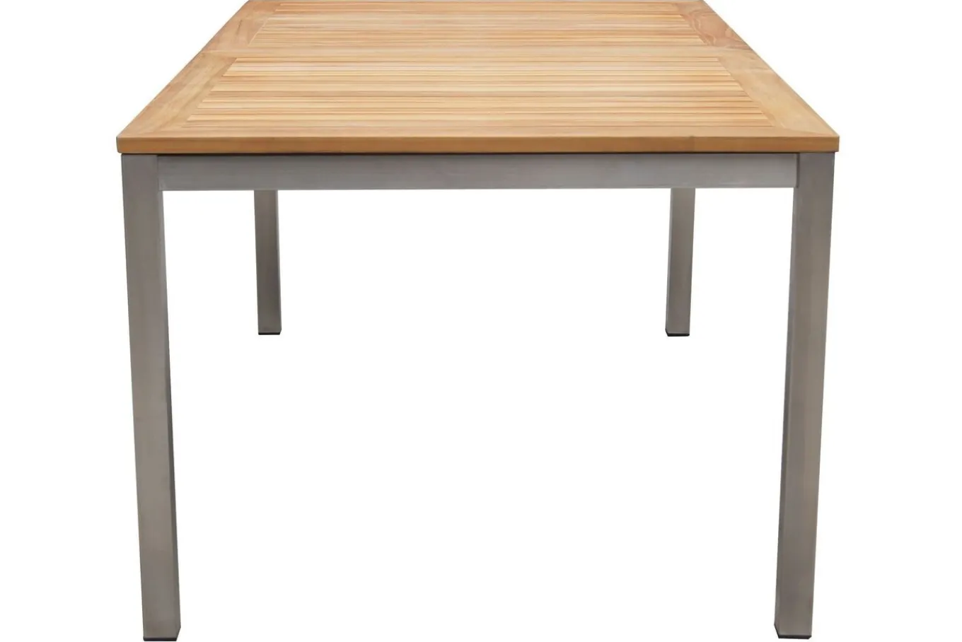 Garten-Essgruppe, schwarz, 200/300 x 100 cm, Edelstahl/Teak, Ausziehtisch, 8 Stapelstühle, 2 Klappstühle, FSC®-zertifiziertes Produkt Garten-Essgruppen|Edelstahl-Gartenmöbel