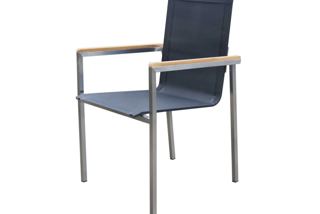 Best Garten-Essgruppe, schwarz, 150 x 90 cm, Edelstahl/Teak, Ausziehtisch, 6 Stühle, 2 Klappstühle Garten-Essgruppen