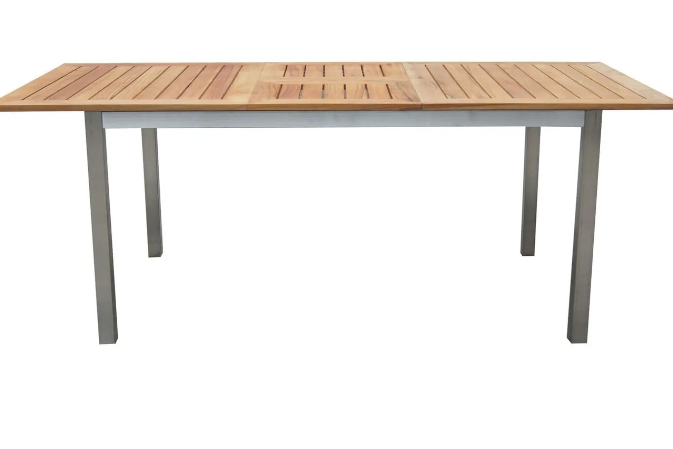 Best Garten-Essgruppe, schwarz, 150 x 90 cm, Edelstahl/Teak, Ausziehtisch, 6 Stühle, 2 Klappstühle Garten-Essgruppen