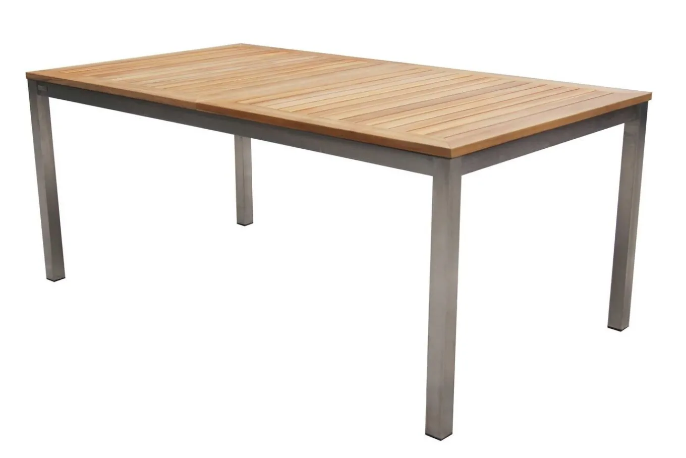 Garten-Essgruppe, schwarz, 200/300 x 100 cm, Edelstahl/Teak, Ausziehtisch, 8 Stühle padded, 2 Klappstühle, FSC®-zertifiziertes Produkt Garten-Essgruppen