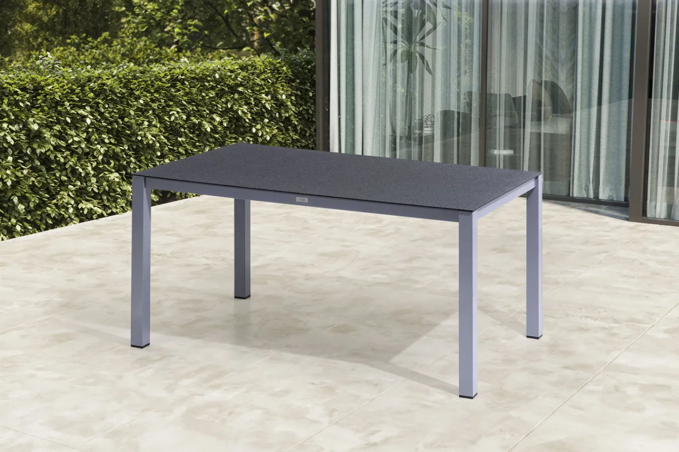 Sale Garten-Essgruppe, silber/anthrazit, Alu/Spraystone/Textilen, 160x95 cm, 6 Klappstühle Garten-Essgruppen