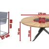 Discount Garten-Essgruppe, silber, Edelstahl/Teak, Ø 170 cm, 6 Freischwinger, inkl. drehbarer Granitplatte + Eiskühler, FSC®-zertifiziertes Produkt Garten-Essgruppen|Edelstahl-Gartenmöbel