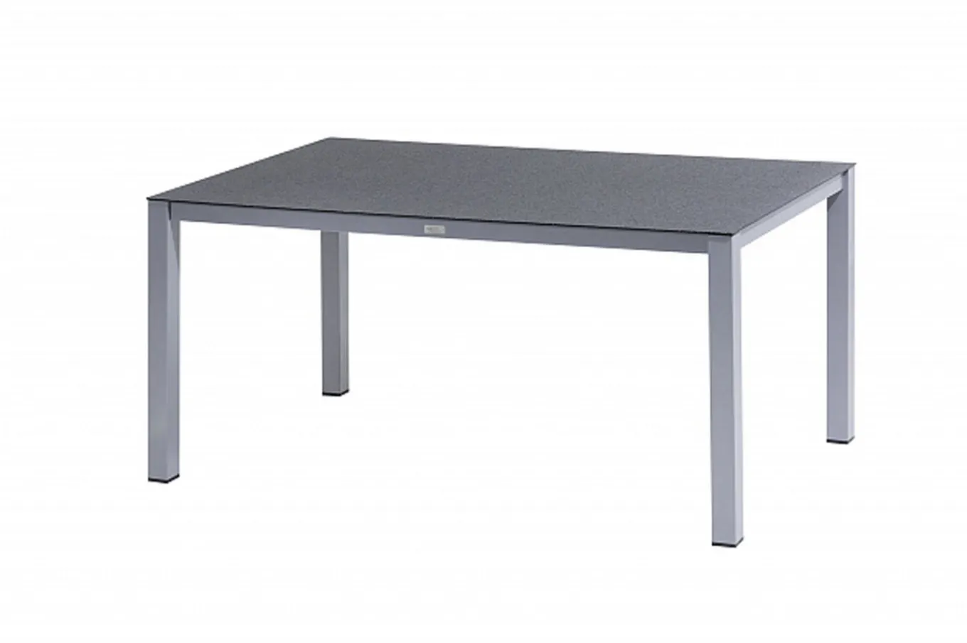 Discount Garten-Essgruppe, silber/anthrazit, Alu/Spraystone/Textilen, 160 x 95 cm, 4 Stapelsessel, 2 Klappstühle Garten-Essgruppen|Aluminium-Gartenmöbel