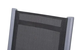 Discount Garten-Essgruppe, silber/anthrazit, Alu/Spraystone/Textilen, 160 x 95 cm, 4 Stapelsessel, 2 Klappstühle Garten-Essgruppen|Aluminium-Gartenmöbel