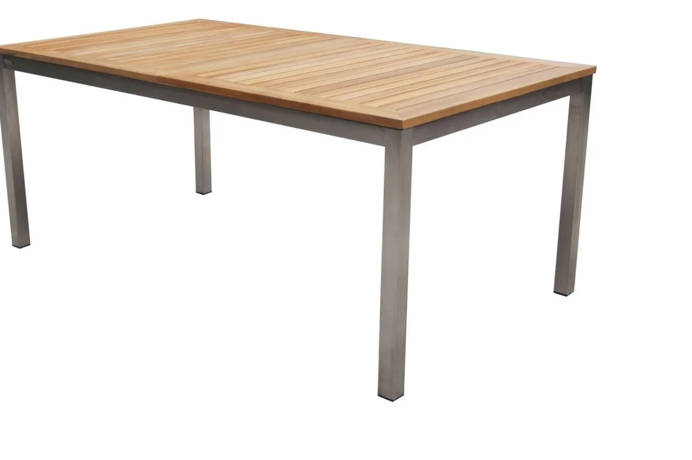 Outlet Garten-Essgruppe, silber/schwarz, Edelstahl/Teak, Ausziehtisch 200-300 x 100 cm, 8 Freischwinger, FSC®-zertifiziertes Produkt Garten-Essgruppen