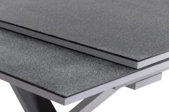 Best Garten-Essgruppe, silber, Alu / Keramik / Textil, Tisch 180/280 x 100 cm, 4 Stapelsessel, 2 Klappstühle Garten-Essgruppen|Aluminium-Gartenmöbel