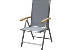 Hot Garten-Essgruppe, silber, 200/300 x 100 cm, Edelstahl/Teak, Ausziehtisch, 8 Stühle padded, 2 Klappstühle, FSC®-zertifiziertes Produkt Garten-Essgruppen