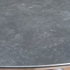 Sale Garten-Essgruppe, silber/schwarz, Edelstahl/Glaskeramik/Textilene/Teakholz, Tisch Ø150cm, 5 Klappstühle, verstellbar Garten-Essgruppen|Edelstahl-Gartenmöbel
