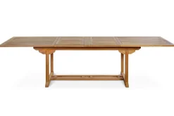 New Garten-Essgruppe, Teakholz, Ausziehtisch 195/295 x 90 cm, 10 Armlehnensessel, inkl. Polster Garten-Essgruppen|Teak-Gartenmöbel