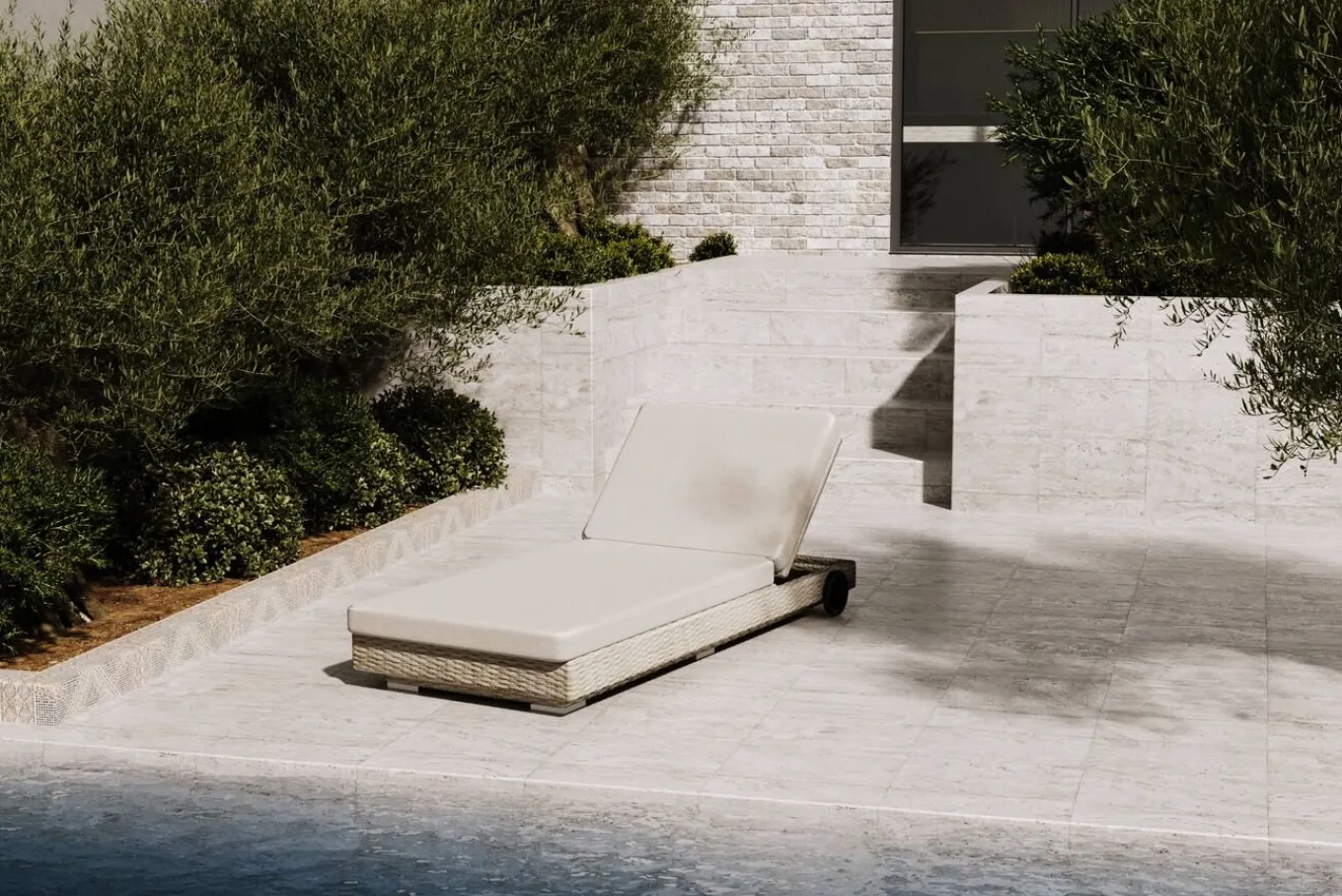 Clearance Gartenliege, desert-beige, Polyrattan/Alu, 200 x 70 cm, kissen inklusive, abnehmbare Bezüge Gartenliegen|Aluminium-Gartenmöbel
