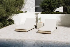 Hot Gartenliege 2er Set, desert-beige, Alu/Polyrattan, horizontal verstellbar Gartenliegen|Aluminium-Gartenmöbel