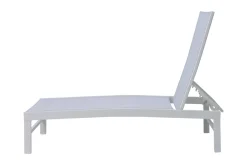 Outlet Gartenliegen-Set, creme/weiß, Aluminium, 190 x 60 cm, horizontal verstellbar, pulverbeschichtet Gartenliegen|Aluminium-Gartenmöbel