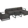 Clearance Gartenlounge, anthrazit, Aluminium/Polyester, für 5 Personen, mit Kissen Inklusive, stapelbar, UV-beständig Gartenlounge|Aluminium-Gartenmöbel