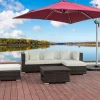 New Gartenlounge, braun marmoriert, 5 Pers, Polyrattan, wasserfeste Kissenbox, inkl. Loungetisch Polyrattan-Gartenmöbel|Gartenlounge
