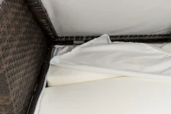 New Gartenlounge, braun marmoriert, 5 Pers, Polyrattan, wasserfeste Kissenbox, inkl. Loungetisch Polyrattan-Gartenmöbel|Gartenlounge