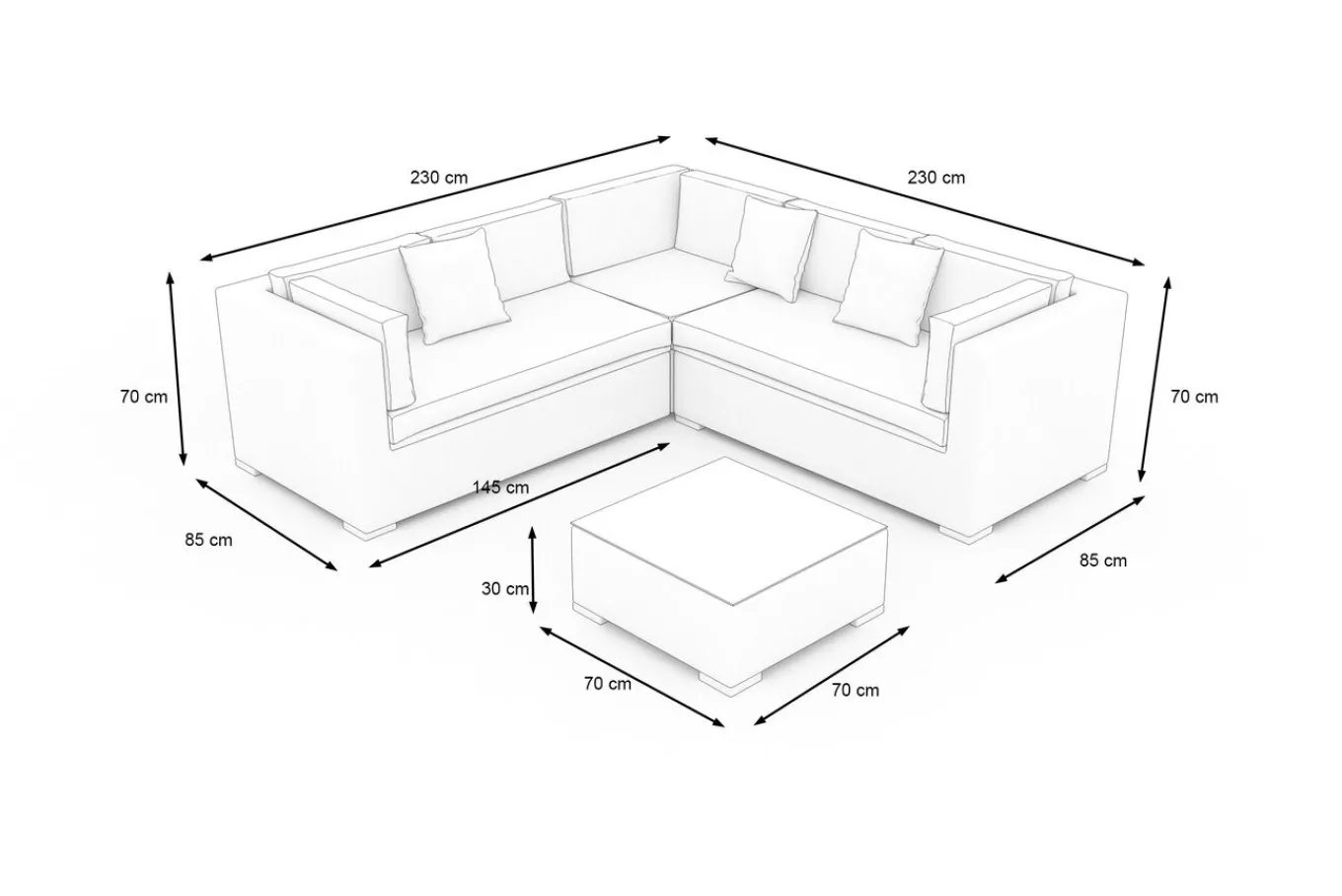 Clearance Gartenlounge, braun marmoriert, 6 Pers, Polyrattan, wasserfeste Kissenbox Polyrattan-Gartenmöbel
