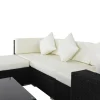 Gartenlounge, creme/weiß, schwarz, Polyrattan, für 5 Personen, inkl. Kaffeetisch, Kissenboxfunktion Polyrattan-Gartenmöbel|Gartenlounge