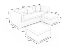 Hot Gartenlounge, creme/weiß, schwarz, Polyrattan, 5 Personen, wasserfeste Kissenbox Polyrattan-Gartenmöbel|Gartenlounge