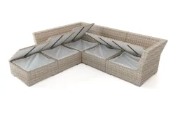 Sale Gartenlounge, desert-beige, Aluminium/Polyester, für 5 Personen, mit Reißverschluss Gartenlounge|Aluminium-Gartenmöbel