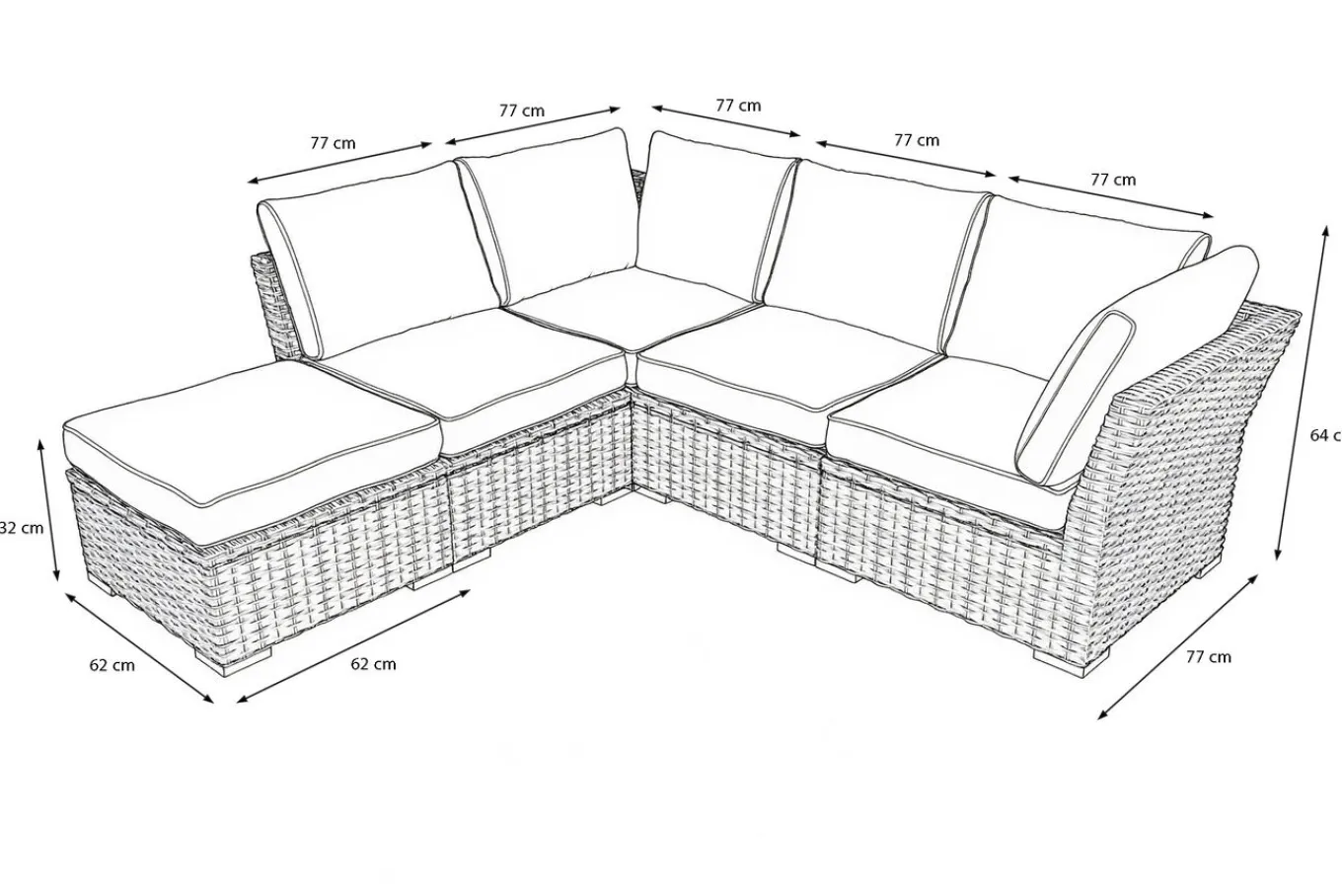Sale Gartenlounge, desert-beige, Aluminium/Polyester, für 5 Personen, mit Reißverschluss Gartenlounge|Aluminium-Gartenmöbel