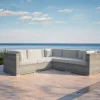 Sale Gartenlounge für 5 Personen, beige, Alu/Polyrattan, Eck- und Mittelmodule, modular verstellbar, mit Kissenboxfunktion Gartenlounge