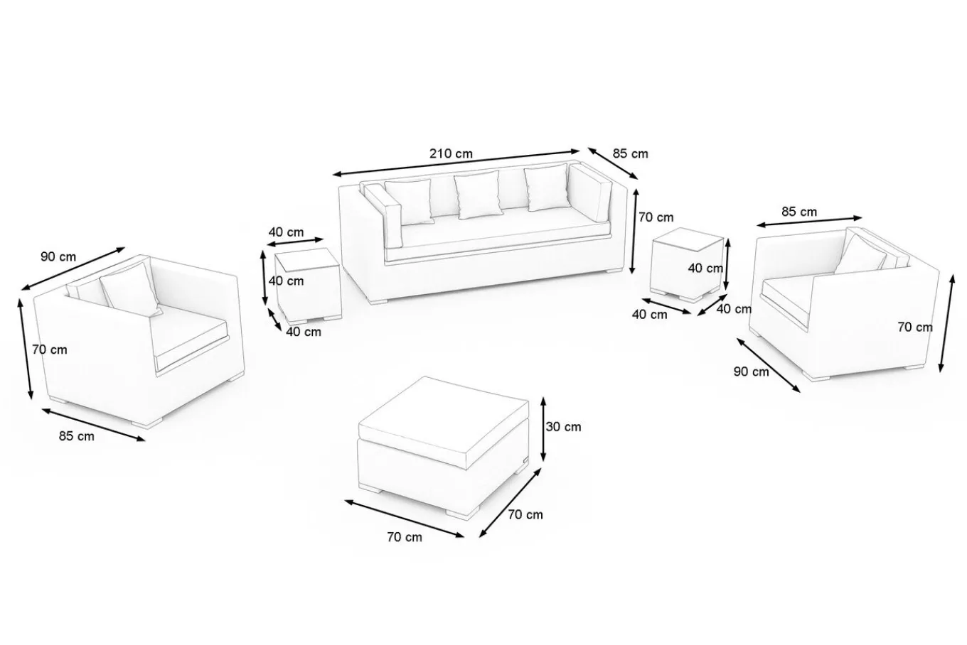 Discount Gartenlounge für 5 Personen, dessert-beige, Alu/Polyrattan, modular verstellbar, mit Kissenboxfunktion Polyrattan-Gartenmöbel|Gartenlounge