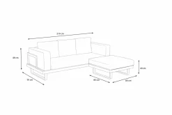 Best Gartenlounge für 3–4 Personen, Alu/Olefin/Akazie, gepolstert in grau, FSC®-zertifiziertes Produkt Gartenlounge|Aluminium-Gartenmöbel