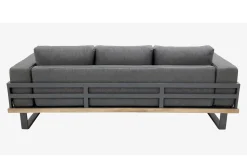 Best Gartenlounge für 3–4 Personen, Alu/Olefin/Akazie, gepolstert in grau, FSC®-zertifiziertes Produkt Gartenlounge|Aluminium-Gartenmöbel