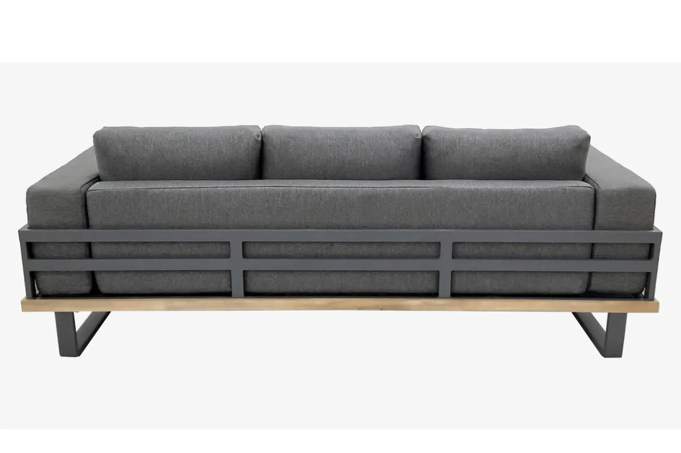 Best Gartenlounge für 3–4 Personen, Alu/Olefin/Akazie, gepolstert in grau, FSC®-zertifiziertes Produkt Gartenlounge|Aluminium-Gartenmöbel