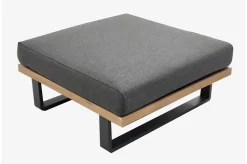 Best Gartenlounge für 3–4 Personen, Alu/Olefin/Akazie, gepolstert in grau, FSC®-zertifiziertes Produkt Gartenlounge|Aluminium-Gartenmöbel
